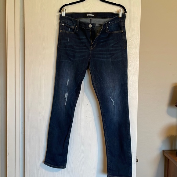 Express super skinny mid rise jeans